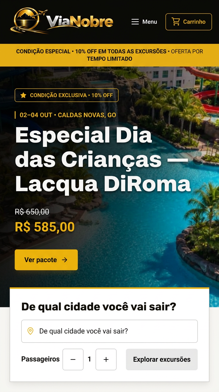 Tela 1 do aplicativo ViaNobre